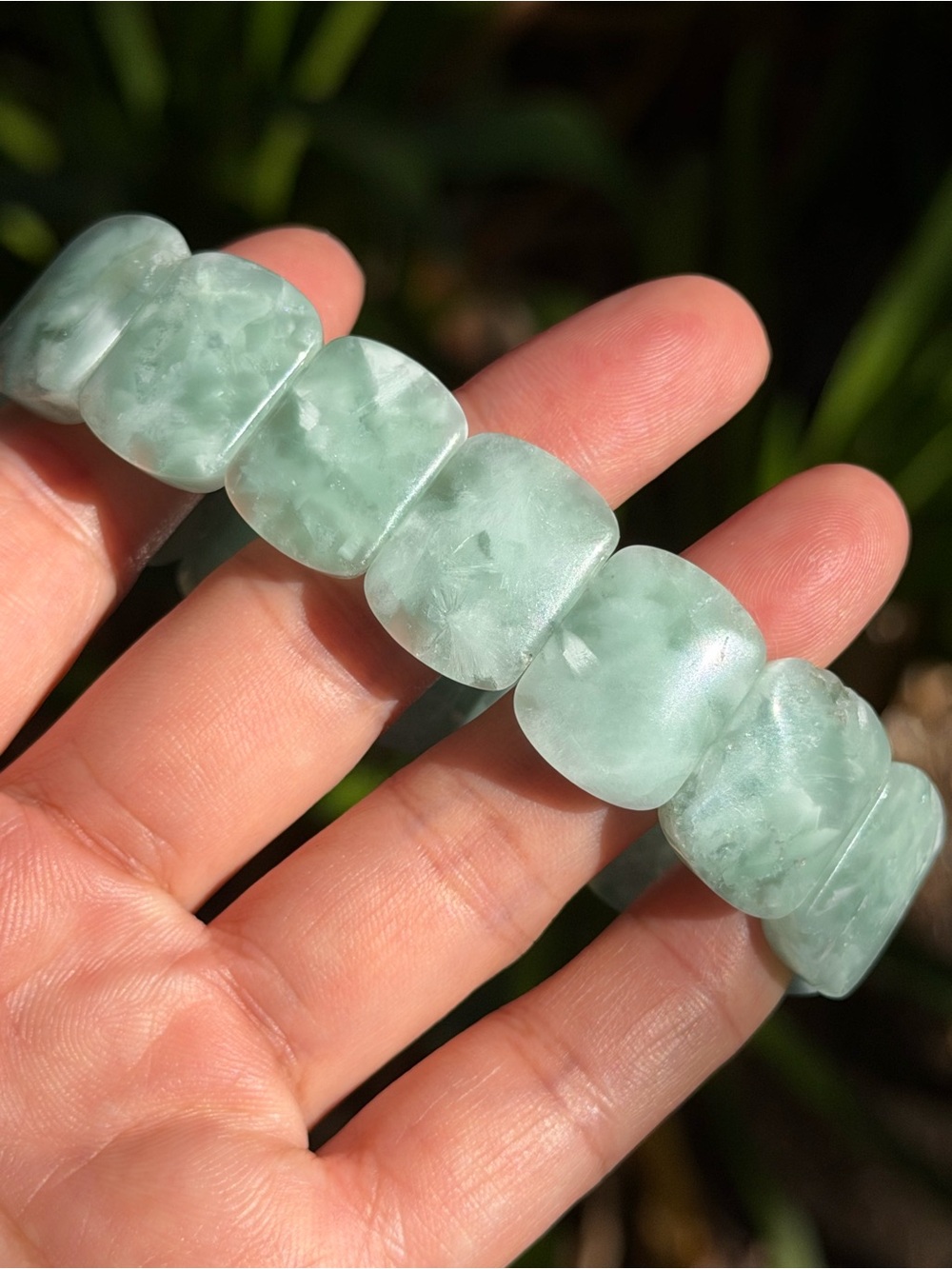7 Inch Green Larimar Soft Bangle 2567 - Picture 3 of 8